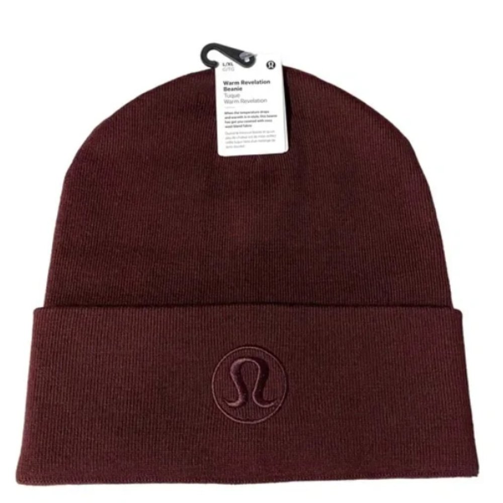 New with Tag Lululemon wool blend dark scarlet beanie size L/XL